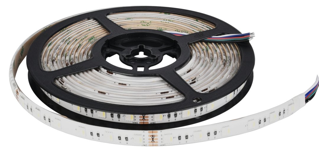 LED-Streifen, RGB und kaltweißes Licht, 5 Meter Länge, IP54, 60LED/m, 12 V, 10 mm von ENOVALITE