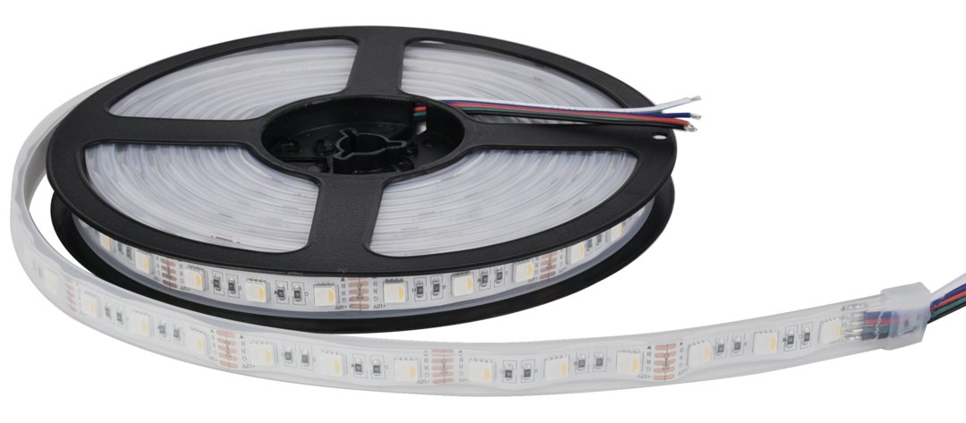 LED-Streifen, RGB und warmweißes Licht, 5 Meter Länge, IP65, 60LED/m, 24 V, 10 mm von ENOVALITE