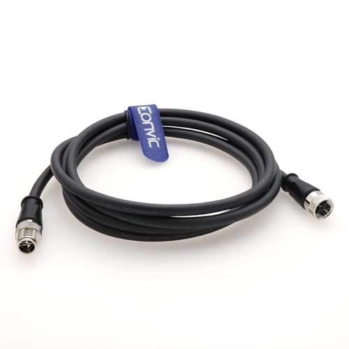 Eonvic Industrial M12 8-poliger X-Code Stecker auf Buchse, Ethernet-Kabel, Cat5e, High Flex Sheild, wasserdicht, industrielles Gigabit-Ethernet-Netzwerkkabel für Congex Industriekamera (2 m) von EONVIC