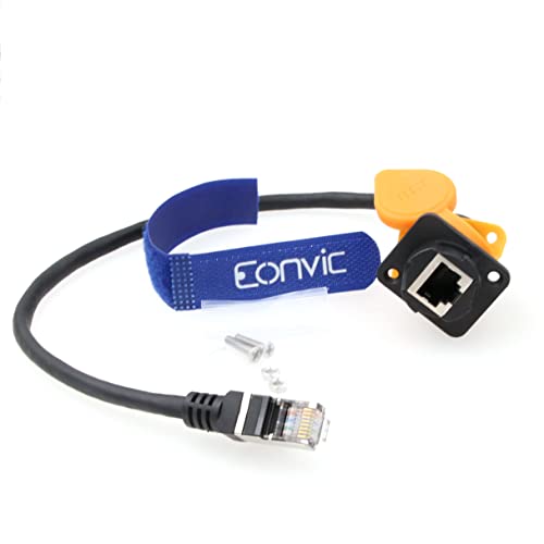 Eonvic RJ45 Ethernetkabel Cat5 Stecker auf Buchse Ethernet LAN Netzwerk-Verlängerungskabel mit RJ45 Panel Mount von EONVIC