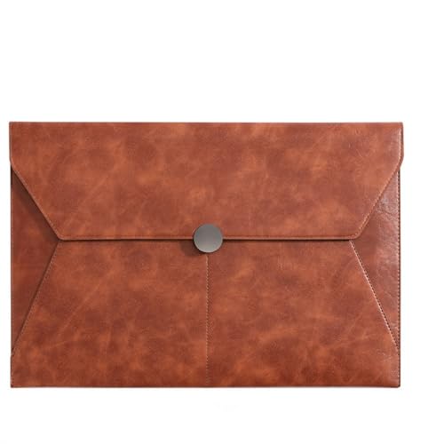 Leder-Umschlag-Geldbörse, Leder-Dokumentenhalter, Aktenordner, Leder-Umschlagetui, Business-Leder, A4-Akten-Organizer, Taschen, Ordner, Aktentaschen for Dokumente (blau)(Brown) von EPASHA