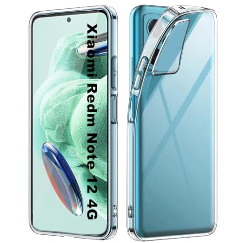 EPAUTO für Xiaomi Redmi Note 12 4G Hülle Transparent Vergilbungsfrei, Ultradünne TPU Schutzhülle Redmi Note 12 4G Hülle, Kratzfestigkeit Stoßfeste Haltbarkeit Handyhülle Redmi Note 12 4G Case, Diamond von EPAUTO