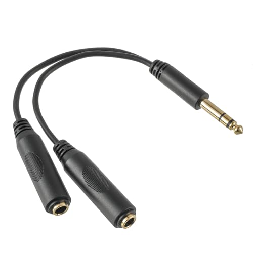 EPLZON 6.35 mm Splitter Cable, TRS Stereo Male to Dual 6.35 mm (1/4") Jack Female Y Splitter Audio Cable 8 Inch/20 cm suitable for Electronic keyboard, mixers, and microphones von EPLZON