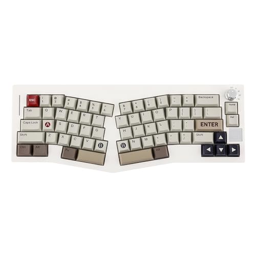 EPOMAKER Alice 66 Wireless Gaming Tastatur, Alice Layout QMK/VIA Programmierbare Mechanische Tastatur, BT5.0/2.4GHz/USB-C Kabelgebundene Tastatur mit 4000mAh Akku (Retro Weiß, Flamingo Switch) von EPOMAKER