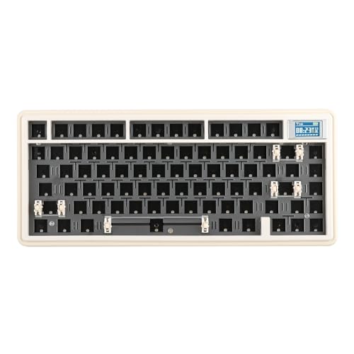 EPOMAKER CIDOO ABM081 Stella mechanisches Tastatur-Kit mit 1,14-TFT-Bildschirm. 75% Dichtung, Barebone-Kit, kabellos/Bluetooth/USB-C, mit VIA, Hot-Swap, für PC/Mac (Weiß, Kein Schalter) von EPOMAKER