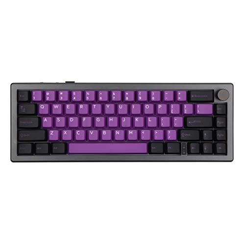 EPOMAKER EK68 65% Gasket NKRO Mechanische Tastatur, Hot Swappable Triple Mode Gaming-Tastatur mit 3000mAh Akku, RGB-Hintergrundbeleuchtung für Büro/Home/Win/Mac(Black Purple, Flamingo Switch) von EPOMAKER