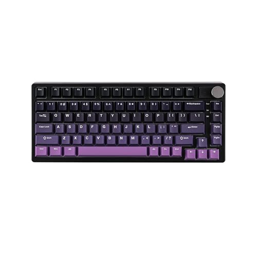 EPOMAKER HE75 Kabellose Magnetische Tastatur mit Austauschbarem Knopfmodul, Hall-Effekt-Gaming-Tastatur mit Einstellbarer Abzug, 2,4 GHz/BT-Tastatur mit RGB und 4000 mAh (Schwarz Violett) von EPOMAKER