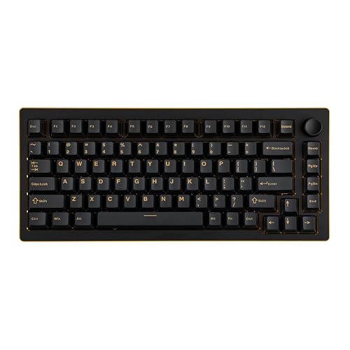 EPOMAKER Tide75 QMK/VIA Aluminium Mechanische Tastatur kabellose, 75% Hot-Swap-fähig RGB Tastatur Bluetooth mit FR4-Platte und Metall für PC/Mac (Schwarz Gold) von EPOMAKER