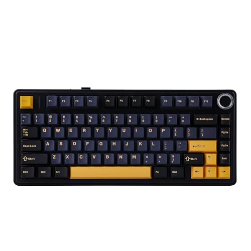 EPOMAKER x Aula F75 Gasket Mechanische Tastatur, 75% Hot swap-fühige Gaming-Tastatur mit Fünf-Schicht-Polsterung&Knopf, Bluetooth/Wireless/USB-C, RGB (Black, LEOBOG Reaper Switch) von EPOMAKER