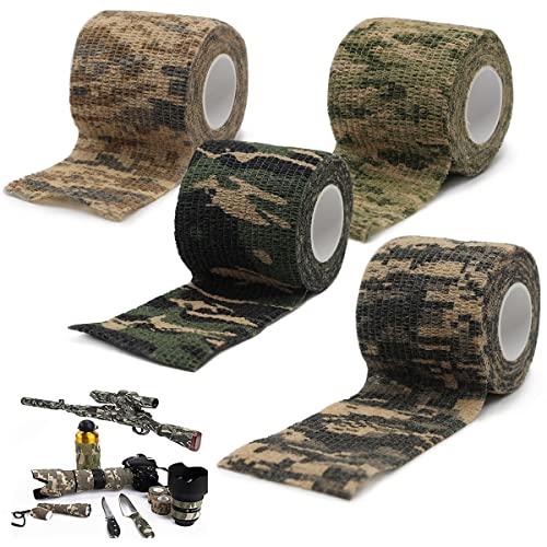 EPROICKS Camo Tape, Outdoor Tarnband, Selbstklebende Tarnung Band, Multifunktionales Stealth Camouflage Klebeband, Vliesstoff für Taschenlampe, Teleskop, Fahrrad, Jagd, Militär, Kamera von EPROICKS