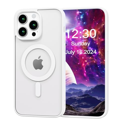 ERDARARIPRO Magnetische Hülle, kompatibel mit iPhone 16 Pro, transparent, Anti-Vergilbung, PC-Rückseite, stoßfest, TPU-Stoßdämpfer, schnelles kabelloses Laden, Schutzhülle 6,1 Zoll von ERDARARIPRO