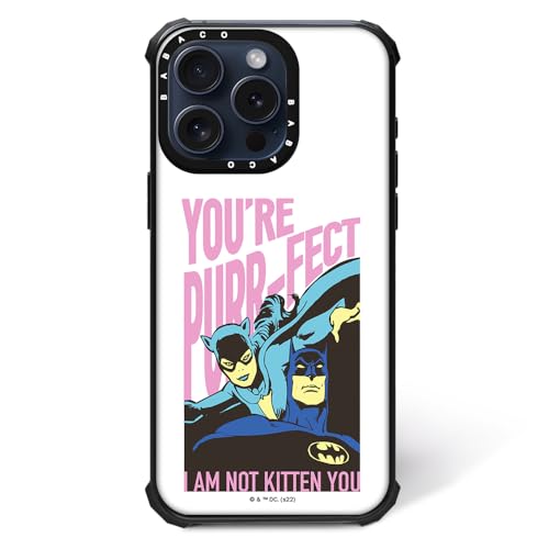 ERT GROUP Original und Offiziell Lizenziertes DC Muster Batman 067 Magnetisch Handyhülle für iPhone 15 PRO Case, Zoll Kompatibel mit MagSafe, stoßfest, Hülle, White von ERT GROUP