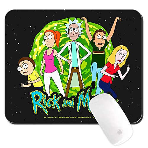 ERT GROUP Original und offiziell Lizenziertes Rick and Morty Mauspad, Muster Rick and Morty 026 Schwarz PC Computer Mauspad rutschfest 225 mm x 189 mm von ERT GROUP