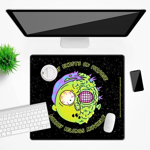 Ert Group Original Rick and Morty Schreibtischunterlage, offiziell lizenziert, Motiv 010 Black, rutschfest, 50 x 45 cm von ERT GROUP