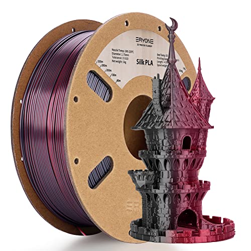 ERYONE Dual Two-Tone PLA Filament 1.75 mm, 3D Printer Filament, 1 kg Spool +/- 0.03 mm, Silk Black Red 1 von ERYONE