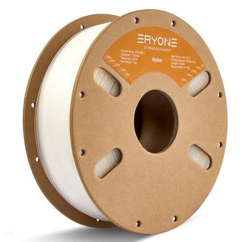 ERYONE Engineering Filament, 1.75 mm 3D Printing Filament, Dimensional Accuracy +/- 0.03mm, Fit Most FDM 3D Printers, Nylon PA6 Clear 1kg Spool (2.2LBS) von ERYONE