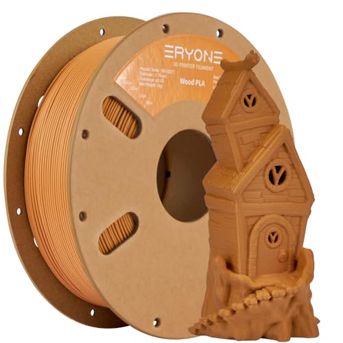 ERYONE Mixed Material PLA Filament 1.75mm +/- 0.03mm, 1kg Spool (2.2LBS) 3D Printer Filament, Wood PLA, Pottery Wood von ERYONE