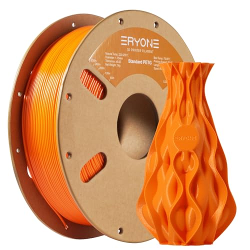 ERYONE PETG Filament 1,75 mm, 3D Drucker Filament PETG, 0,03 mm, 1 kg/Spule, Orange von ERYONE