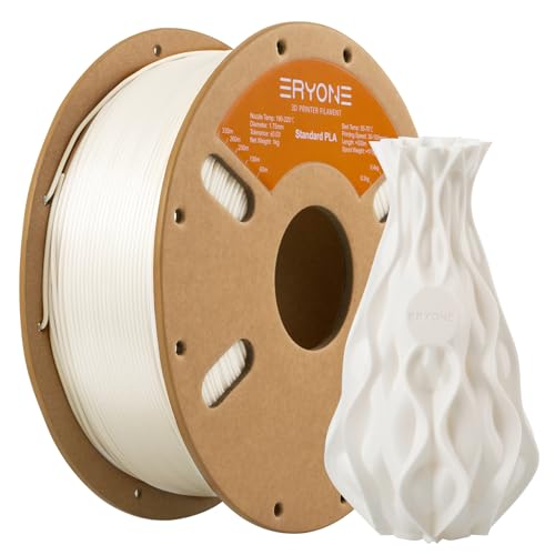 ERYONE PLA Filament 1.75 mm, 3D-Drucker Filament PLA, 0,03 mm, 1 kg/Spule, Elfenbein Weiß von ERYONE