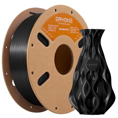 ERYONE PLA Filament 1.75 mm, 3D-Drucker Filament PLA, 0,03 mm, 1 kg/Spule, Schwarz von ERYONE