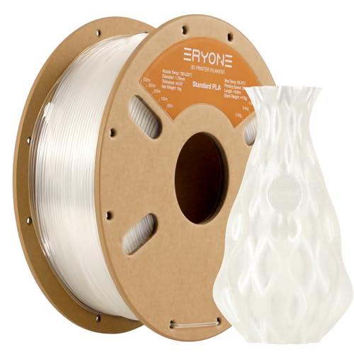 ERYONE PLA Filament 1.75 mm, 3D-Drucker Filament PLA, 0,03 mm, 1 kg/Spule, Transparent von ERYONE