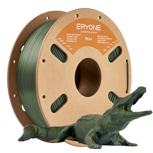 ERYONE Engineering Filament, 1.75 mm 3D Printing Filament, Dimensional Accuracy +/- 0.03mm, Fit Most FDM 3D Printers, 1kg Spool (2.2LBS), PLA Plus (PLA+), Olive Green von ERYONE