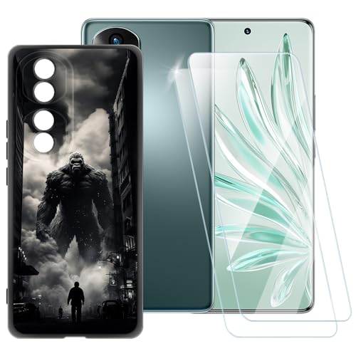 ESACMOT Monster-Muster, kompatibel mit Huawei Honor 70 Pro + [2 Pack] Displayschutzfolie aus gehärtetem Glas, stoßfeste Schutzhülle für Huawei Honor 70 Pro+ (6,8 Zoll) von ESACMOT