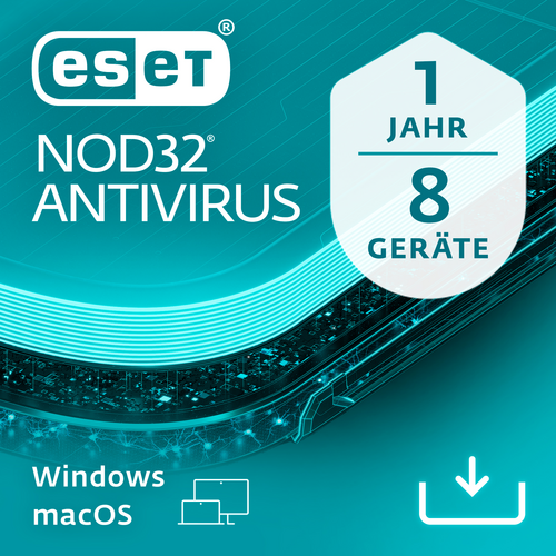 NOD32 Antivirus Vollversion Lizenz   8 Computer 1 Jahr (Download) von ESET