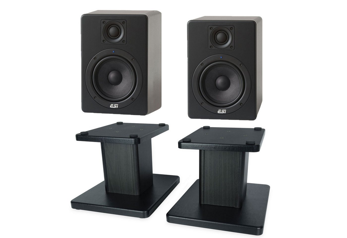 ESI Audio ESI Aktiv 05 aktive Monitor-Boxen mit keepdrum Boxenständern PC-Lautsprecher 2 (1 Paar, 120 W, mit Boxenständern) von ESI Audio