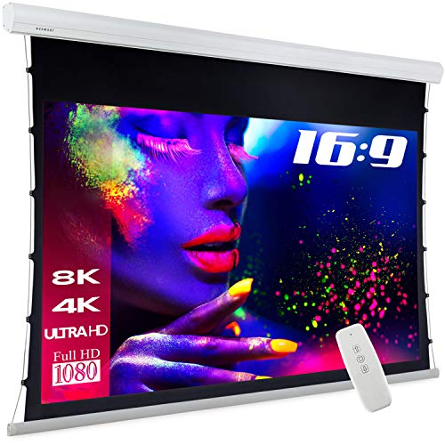 ESMART Expert XTR Tageslicht Tension-Leinwand GRAU 226 cm Bild 186 x 105 cm (84") 16:9 | Fernbedienung | Heimkino elektrische Beamer Projektionsleinwand Motor Tension LCD LED von ESMART