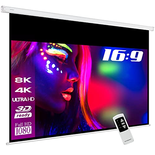 ESMART Professional MIMOTO Motor-Leinwand 223 cm Bild 186 x 105 cm (84") 16:9 | Programmierbare Fernbedienung | Heimkino elektrische Beamer Projektionsleinwand Motor Leinwand LCD LED von ESMART