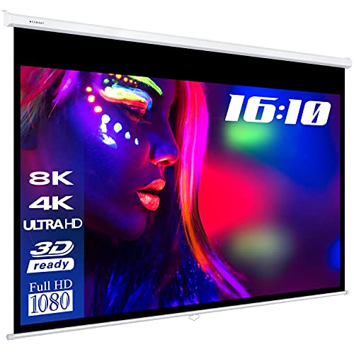 ESMART Professional MIROLO Rollo-Leinwand 256 cm Bild 237 x 148 cm (110") 16:10 | Heimkino Beamer Projektionsleinwand Rollo Leinwand LCD LED von ESMART