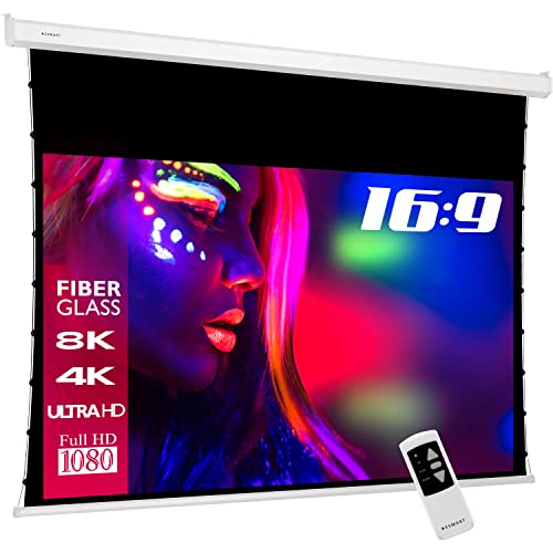 ESMART Professional TATENSO Tageslicht-Tension-Leinwand GRAU 258 cm Bild 221 x 125 cm (100") 16:9 | Programmierbare Fernbedienung | Heimkino elektrische Beamer Projektionsleinwand Leinwand LCD LED von ESMART