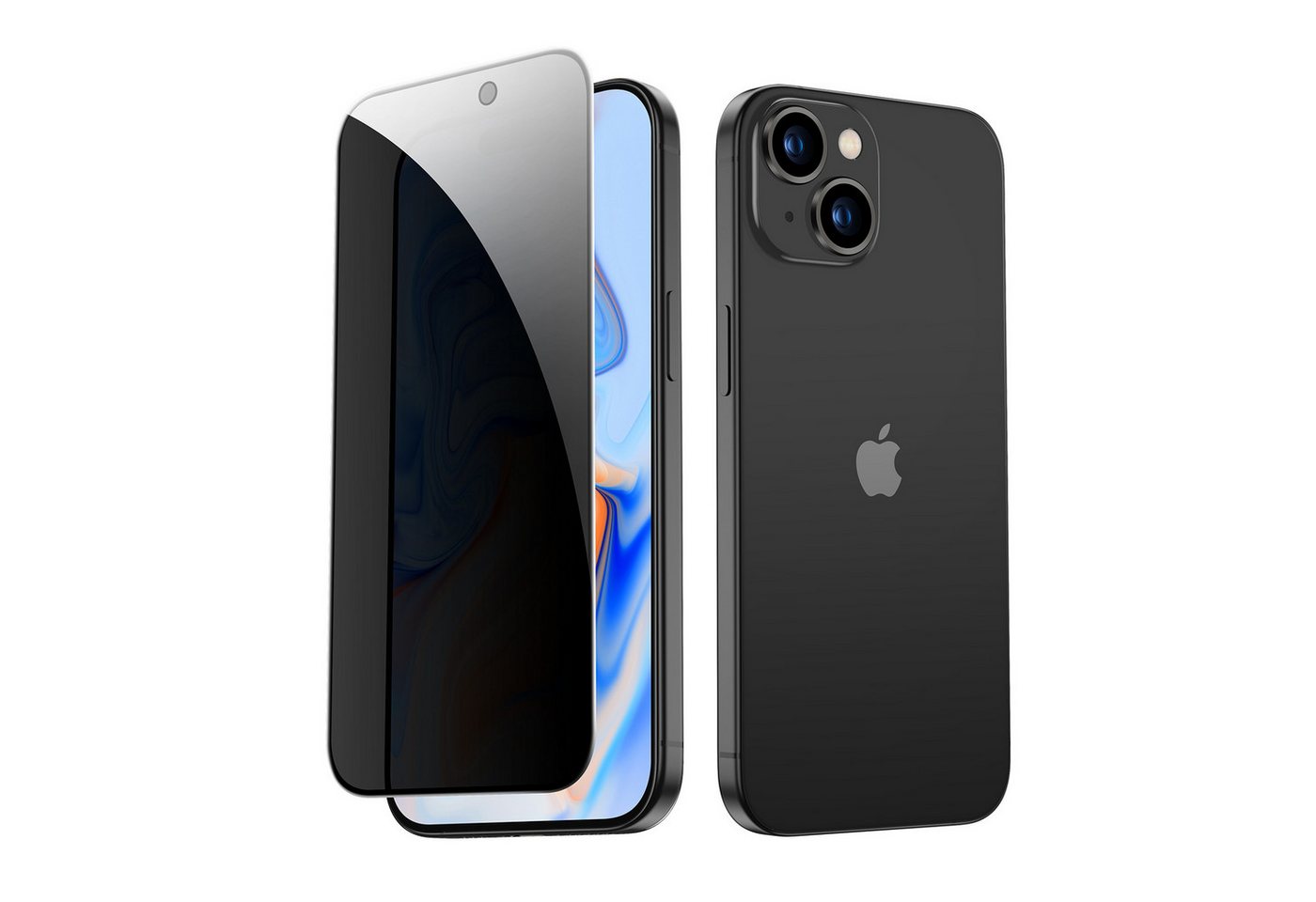 ESR Displayschutzglas Tempered-Glass Privacy Displayschutz für iPhone 15 Pro für iPhone 15, 28° Sichtschutzfilter, hält Stöße bis 15kg von ESR