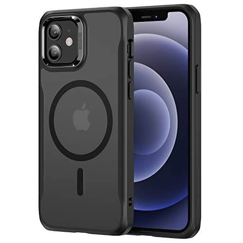 ESR für iPhone 12 Hülle und iPhone 12 Pro Hülle, Kompatibel mit MagSafe HaloLock, Hybrid Magnetisches Kabelloses Laden, Militärnorm Schutz, Kratzresistente Rückseite,Mattschwarz von ESR