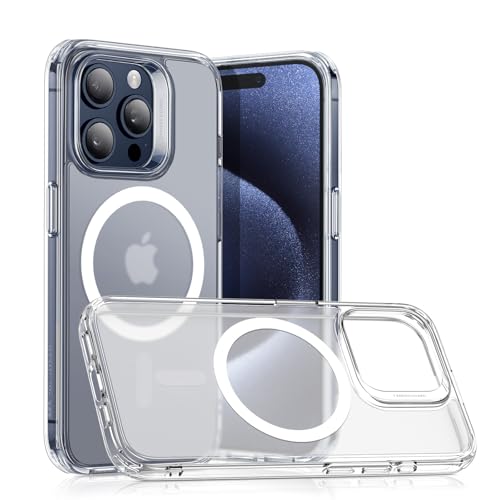 ESR für iPhone 15 Pro Hülle, kompatibel mit MagSafe, Militärnorm Schutz, vergilbungsbeständig, Kratzfeste Rückseite, magnetisches HandyHülle Case für iPhone 15 Pro, Classic Series, Mattiert klar von ESR