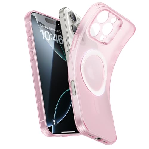 ESR für iPhone 16 Pro Max Hülle, kompatibel mit MagSafe, Kameraschutz, stoßfeste dünne Hülle, widersteht Vergilbung und Kratzern, magnetische Handyhülle für iPhone 16 Pro Max, Rosa von ESR