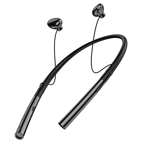 ESSONIO Kabelloser Bluetooth In-Ohr Kopfhörer 10Stunden Akkulaufzeit, Voice Assistent, magnetische Ohrstöpsel, Behind-The-Neck Design, integrierte Headset-Funktion, Headset mit Mikro Black von ESSONIO