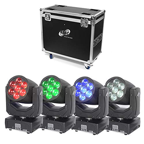 ETEC LED Zoom Moving Head 7Z Set mit Flightcase ZOOMFUNKTION 7x15 Watt RGBW 4in1 - CASE TOURSET für DJ CLUB PARTY BEAM WASH SPOT SPARANGEBOT von ETEC Professional Show Equipment