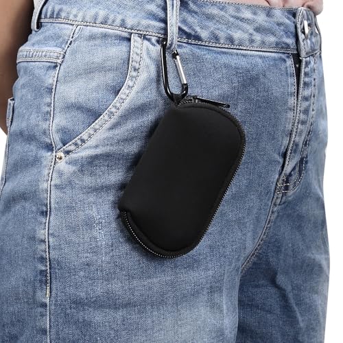 Case Cover Holster Stoßfeste Tragetasche Compatible with Kopfhörer aus Neopren mit Karabiner, tragbare Aufbewahrungstasche, kompatibel mit kabellosem Kopfhörer-Schlüssel-USB-Adapterkabel, wasserabweis von ETGOKJM