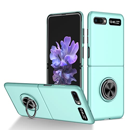 Handyschutz Slim Case Compatible with Samsung Galaxy Z Flip 2 5G with Built-in 360 ​​° Rotierender Ring Magnetic Stand Ganzkörperabdeckung, Robuste schwere stoßfeste Telefon von ETGOKJM