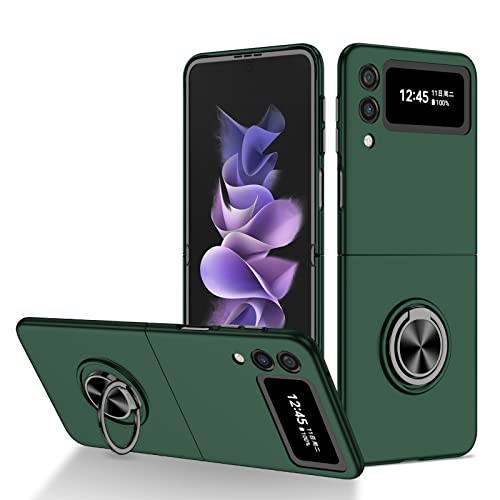 Handyschutz Slim Case Compatible with Samsung Galaxy Z Flip 3 5G with Built-in 360 ​​° Rotierender Ring Magnetic Stand Ganzkörperabdeckung, Robuste schwere stoßfeste Telefon von ETGOKJM