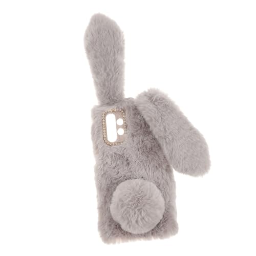 ETHZZLE Flauschige Handyhülle Handytasche kartenetui Handy Mini Accessoires Stoßfest Telefon weichere Hülle Cartoon-Telefon gehäuse schützende Telefonhülle Smartphone-Hülle Light Grey von ETHZZLE