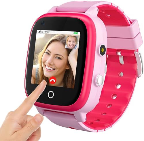 EURHOWING 4G Smartwatch für Kinder,Kinderuhr mit GPS und Anruf Funktion,Uhr Telefon für Mädchen Jungen Touchscreen mit Musik Player,Spiel,Kamera,Taschenlampen,Wecker,Smart Watch Telefonieren Geschenk von EURHOWING