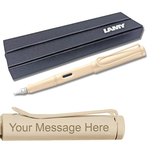 LAMY safari Füllhalter Special Edition | Farbe Creme mit ergonomischem Griff und zeitlosem Design | Federstärke M – Personalisiert mit Gravur von EUROPENS