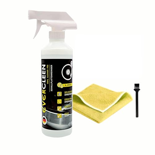 EVERCLEEN Made in Germany Vinyl Record Cleaner Pro Schallplattenreiniger 500ml + Mikrofasertuch + Bürste. Umweltschonender Veganer Reiniger für Schallplatten und Reinigungsautomaten von EVERCLEEN