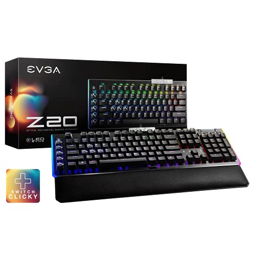 EVGA Z20 RGB Optical Mechanical (Clicky Switch) Gaming Keyboard US Layout 812-W1-20US-KR, Light Grey von EVGA