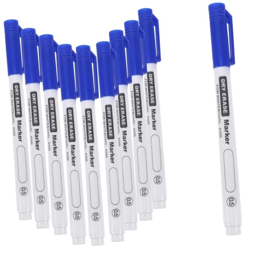 EXCEART 10St schreibkladde whiteboard stift Whiteboard-Stift-Set white board stifte Whiteboardstift Marker für das Büro Klassenzimmermarker Markierungsstift Graffiti-Stift Plastik Blue von EXCEART