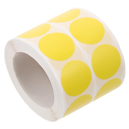 EXCEART 2 Rollen Etiketten Aufkleber Punkte Backen Aufkleber Kleine Punktaufkleber Kreis Aufkleber Farbige Punktaufkleber Klassifizierungspunktaufkleber Abnehmbare Aufkleber Yellow Papier von EXCEART