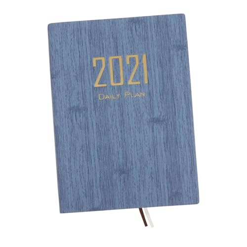 EXCEART 2021 erinnerungsbuch ideenbuch büroartikel tagesplan the notebook plans Desktop-Kalenderbuch Kalender-Notizbuch Zeitplan-Notizbuch Praktisches Terminheft Hochwertiges PU-Leder Blue von EXCEART